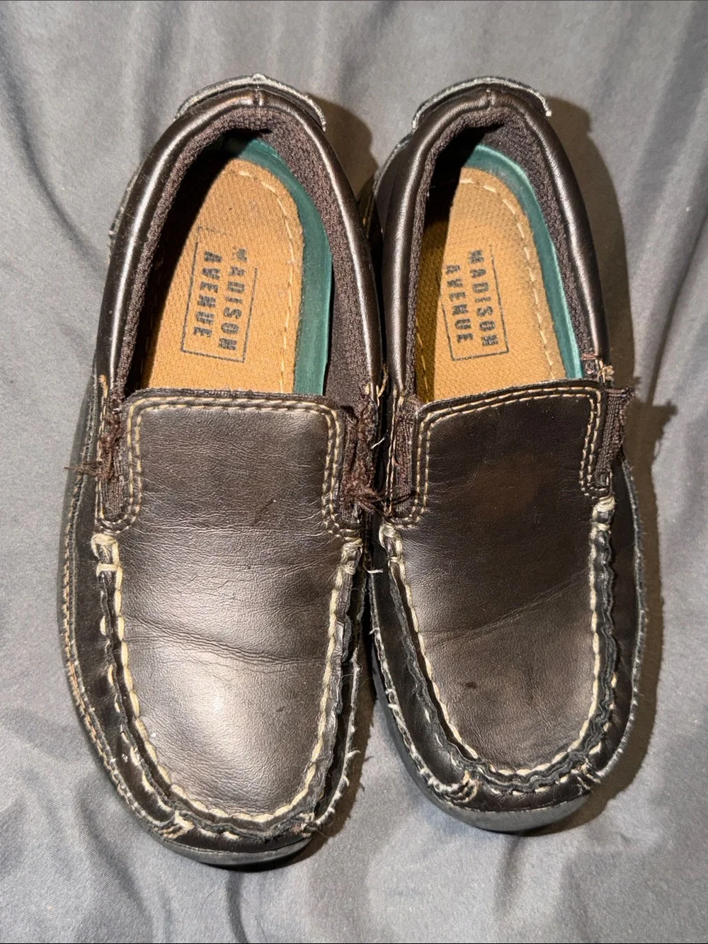 Kids Brown Slip-On Dress Shoes - Classic Moccasin Style